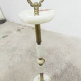 White marble and bronze ashtray on foot, 1960
