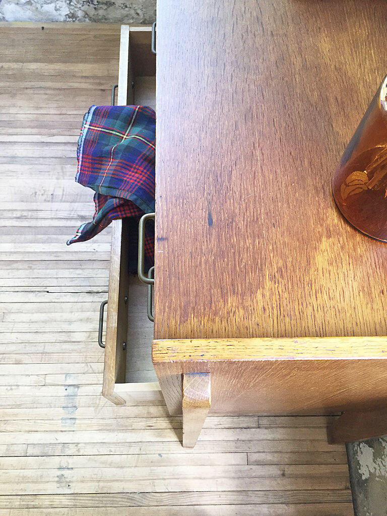 Vintage chest of drawers gilded oak