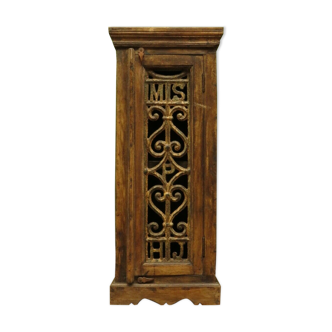 Vintage Indian Cabinet with Iron Railway Insert Door, Narrow Drinks Cabinet, No2