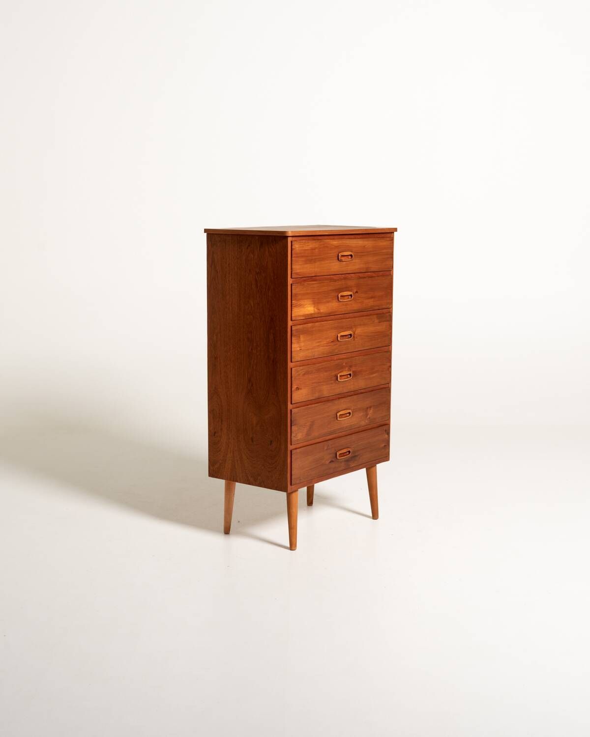 Scandinavian tall chest of six drawers