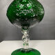 Vintage pressed glass vase from the 1970s.