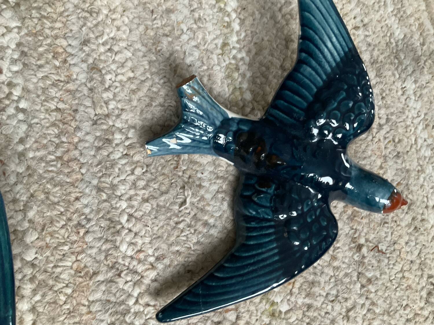 Trio oiseaux en porcelaine vintage pour décoration  murale
