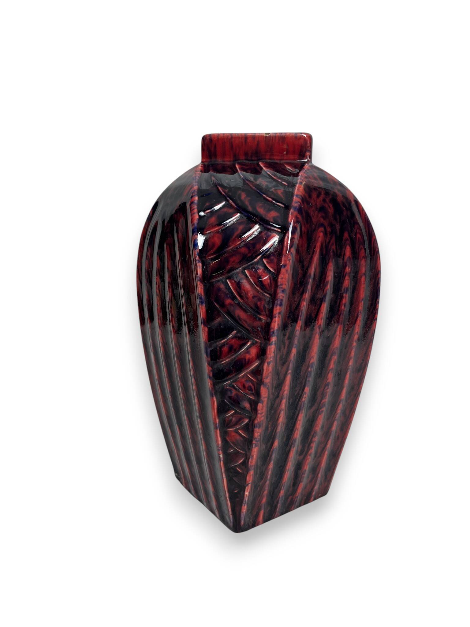 Art Deco, polychrome ceramic vase circa 1930