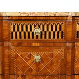 Rosewood and Mahogany chest of drawers, Louis XV / Louis XVI Transition style – Late 19th century