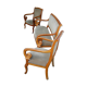 Sofa and 2 armchairs in wood and velvet with boudoirs empires