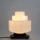 Art Deco Steamline Modern Lamp, circa 1930 – Opaline glass and wrought iron