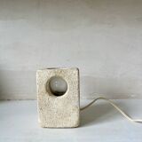 Brutalist stone sculpture lamp