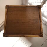 Rattan and bamboo side table