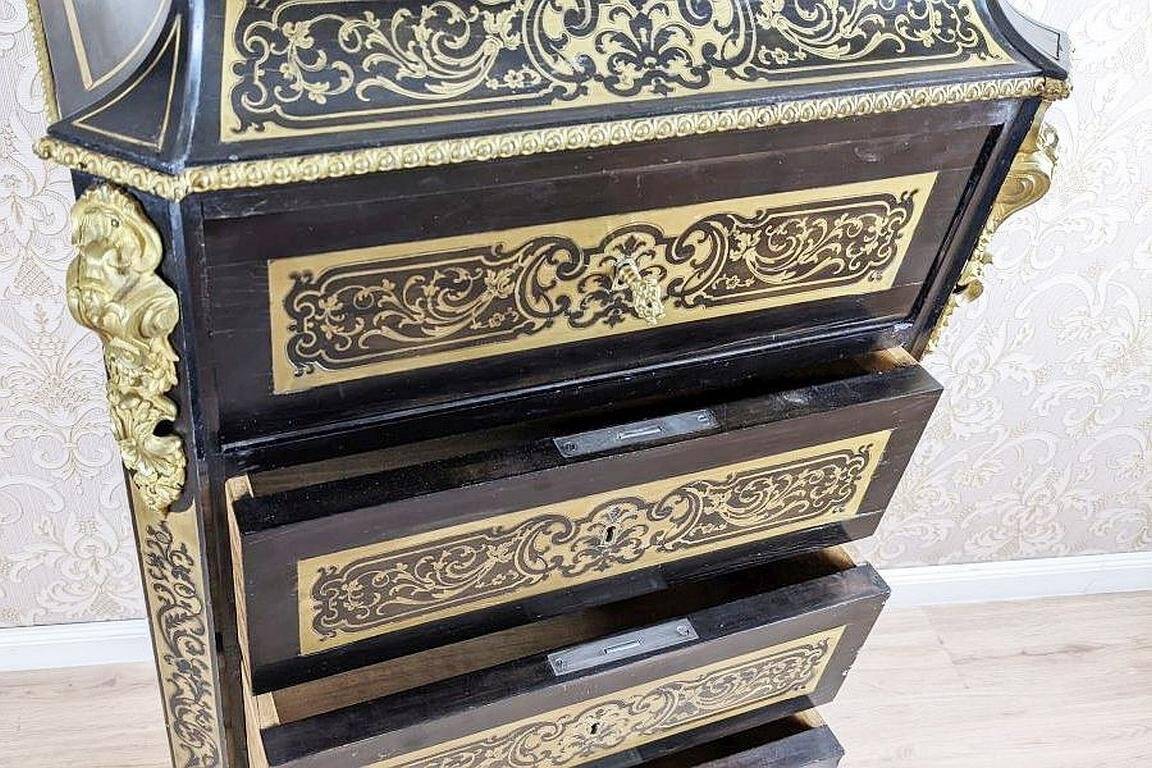 Antique Baroque Revival Inlaid Dresser, 1890s