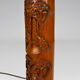 Asian carved wooden lounge lamp, mid-century