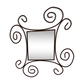 Vintage wrought iron mirror 84x84cm