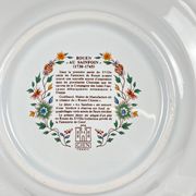 Set of 8 flat plates Gien model Rouen Sainfoin, 1990