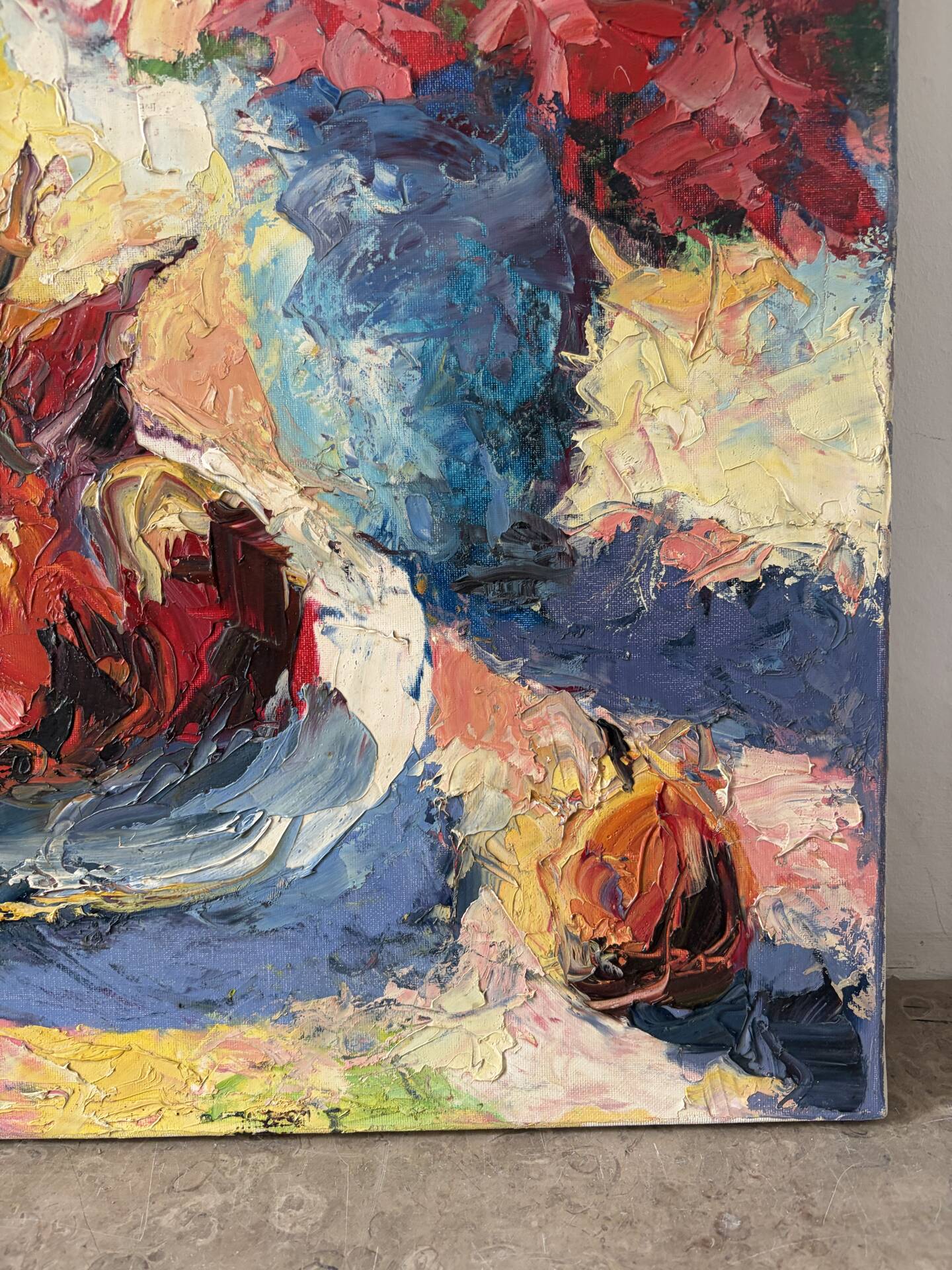 Still life with pears, oil on canvas signed