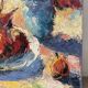 Still life with pears, oil on canvas signed