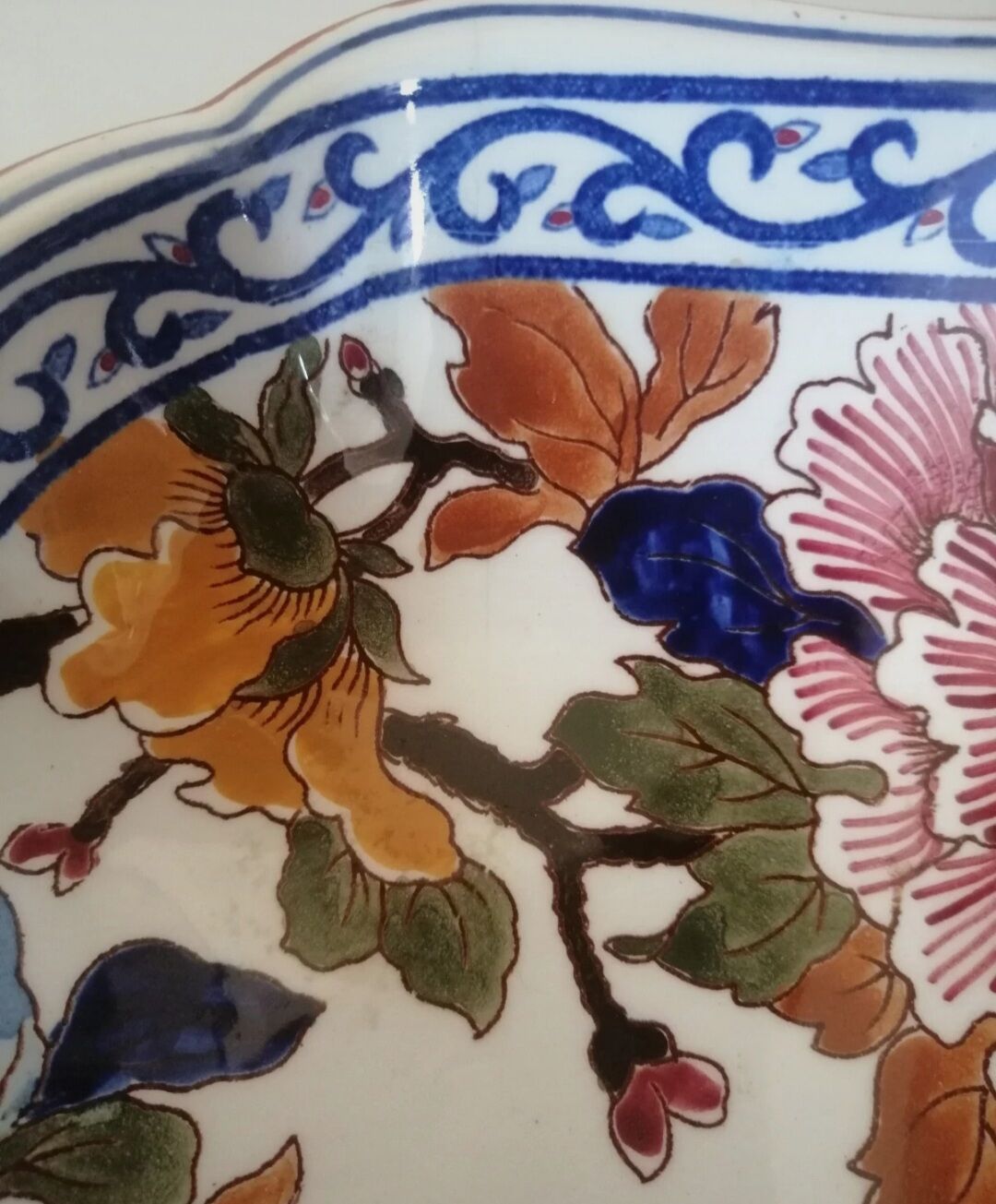 Gien peony dish hand painted