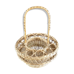 Porte bouteilles et verres en osier
