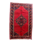 Tapis persan Hamadan vintage fait main, 136 cm x 210 cm, années 1960