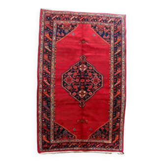 Handmade vintage Persian Hamadan rug 136cm x 210cm, 1960s