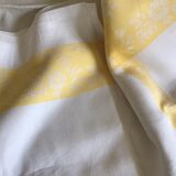 Large yellow and white vintage tablecloth