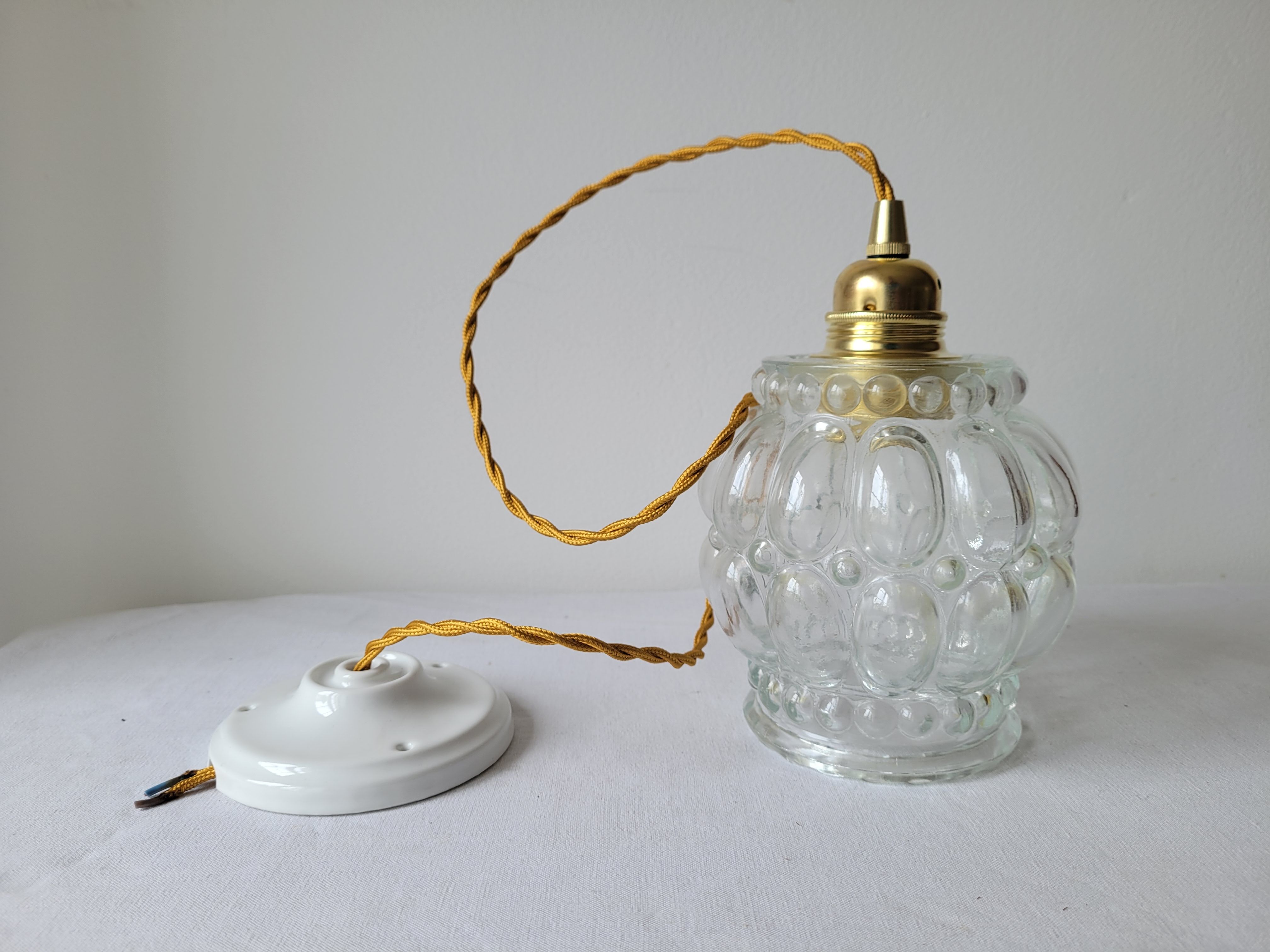 Bubbles molded glass pendant lamp