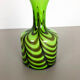 Large Green Vintage Pop Art Opaline Florence Vase Design 1970s Italy