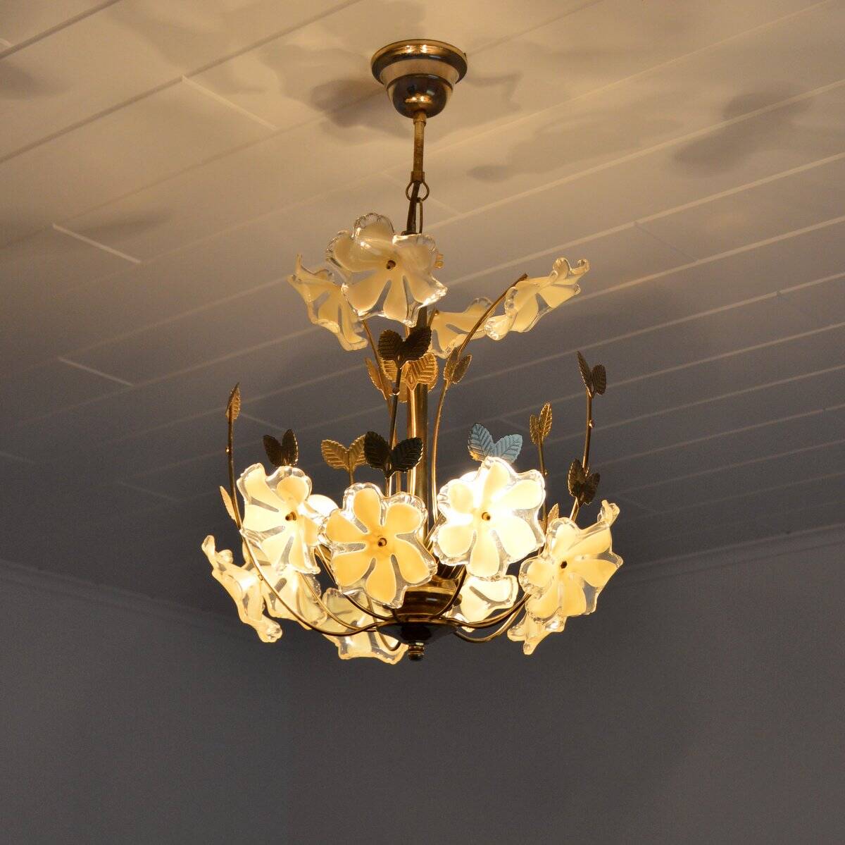 Vintage 1960s flower chandelier