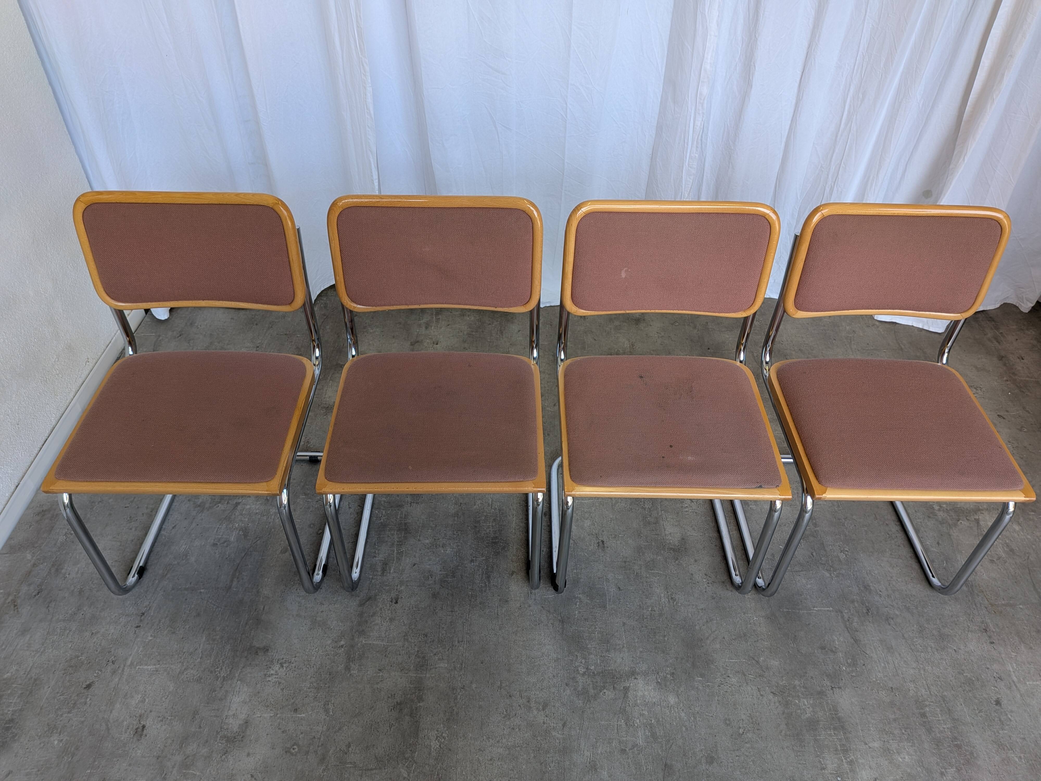 Set of 6 Vintage Cesca Chair by Bene Austria 1970s / Mid Century Chrome Din