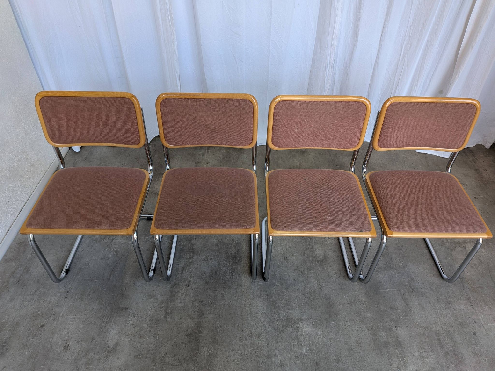 Set of 6 Vintage Cesca Chair by Bene Austria 1970s / Mid Century Chrome Din