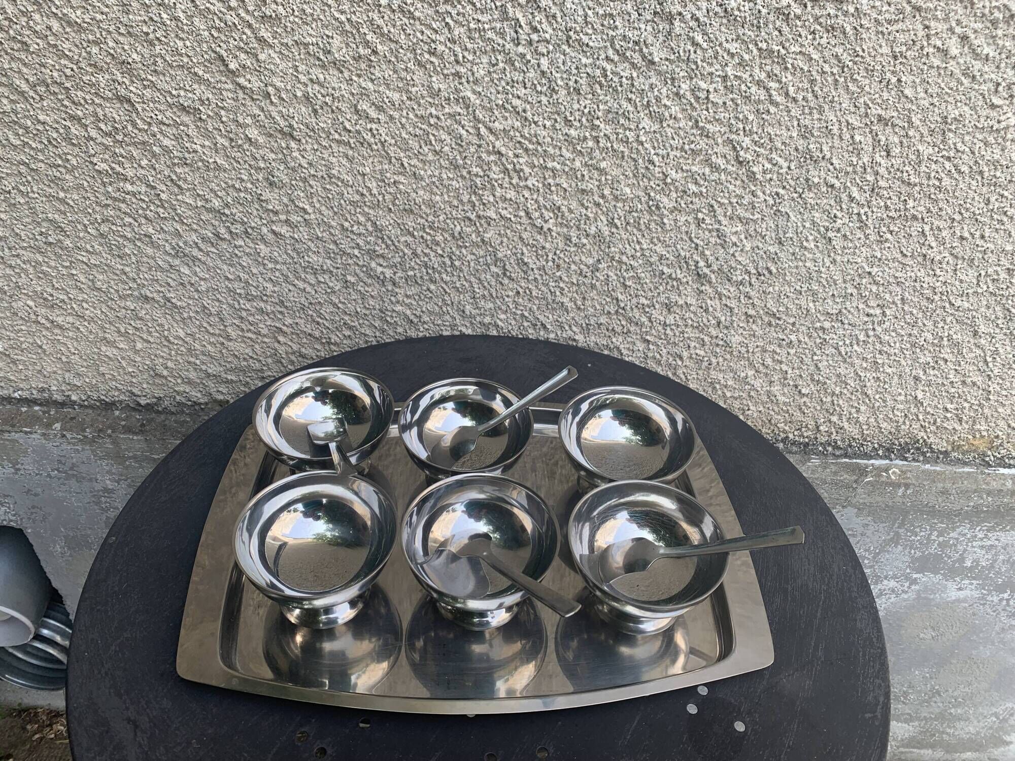 Ice set consisting of a tray, 6 ice cream cups and 4 spoons Quist edelstahl 18/8