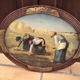 Tableau ancien Huile sur toile "Les Glaneuses" par Jean-François Millet