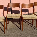 4 chairs série 71 by Niels Otto Moller for j l moller