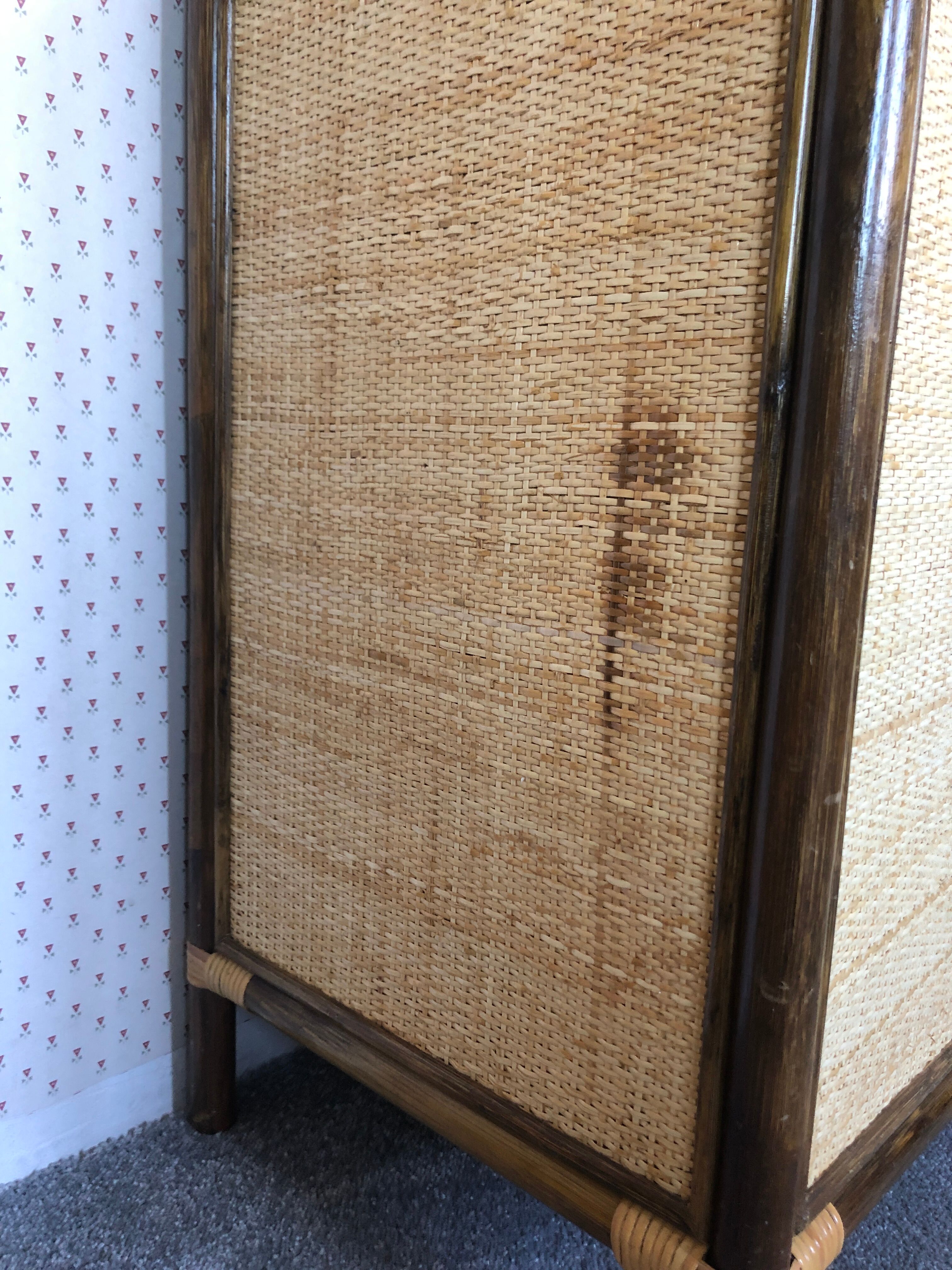 Vintage woven rattan sideboard