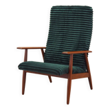 Fauteuil en velours, design danois, années 1970, production : Danemark