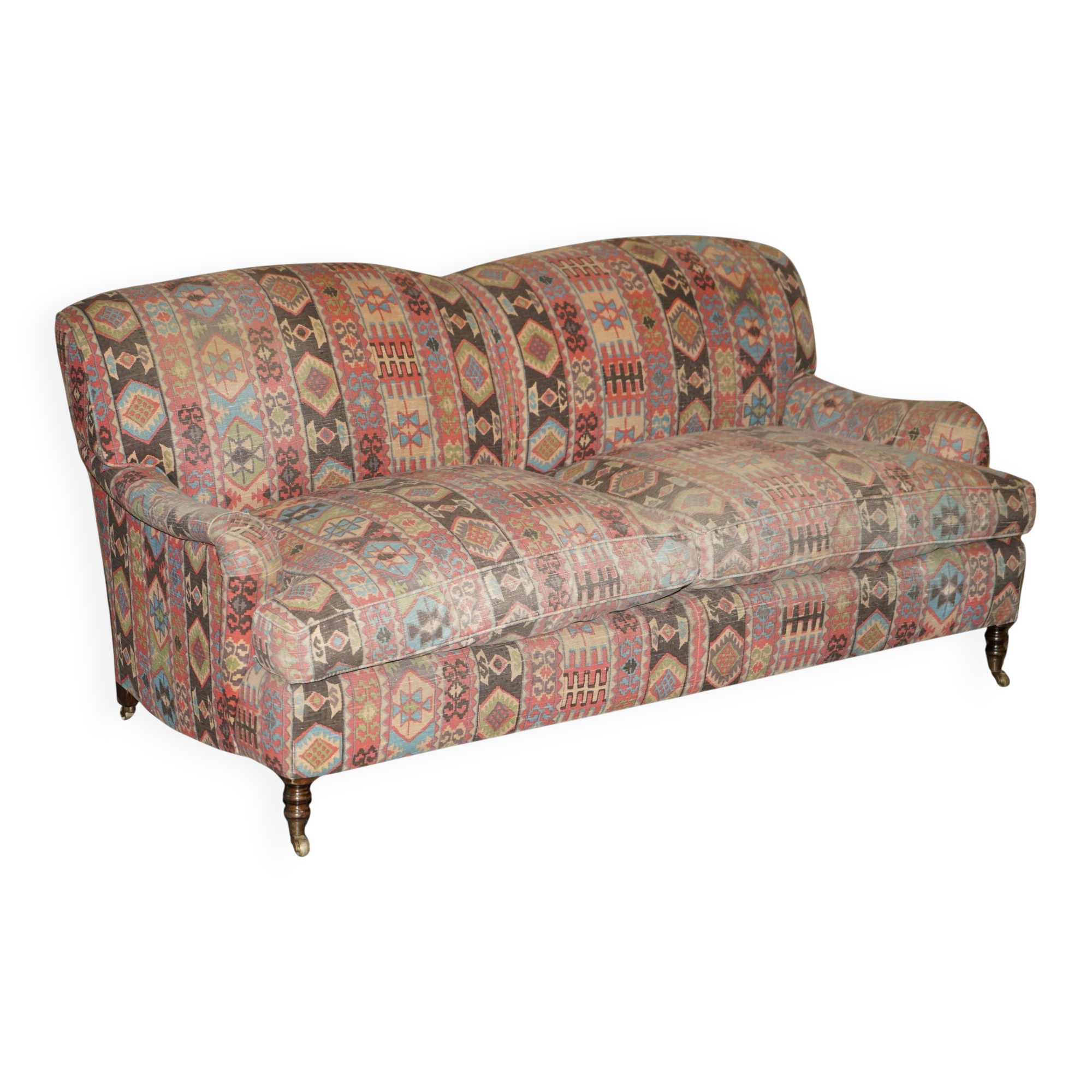 Three-seater Kilim vintage sofa by George Smith