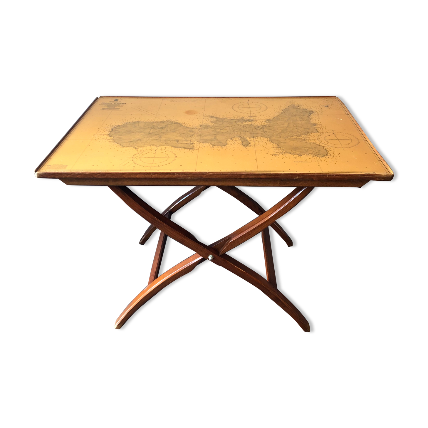 Mahogany boat folding table