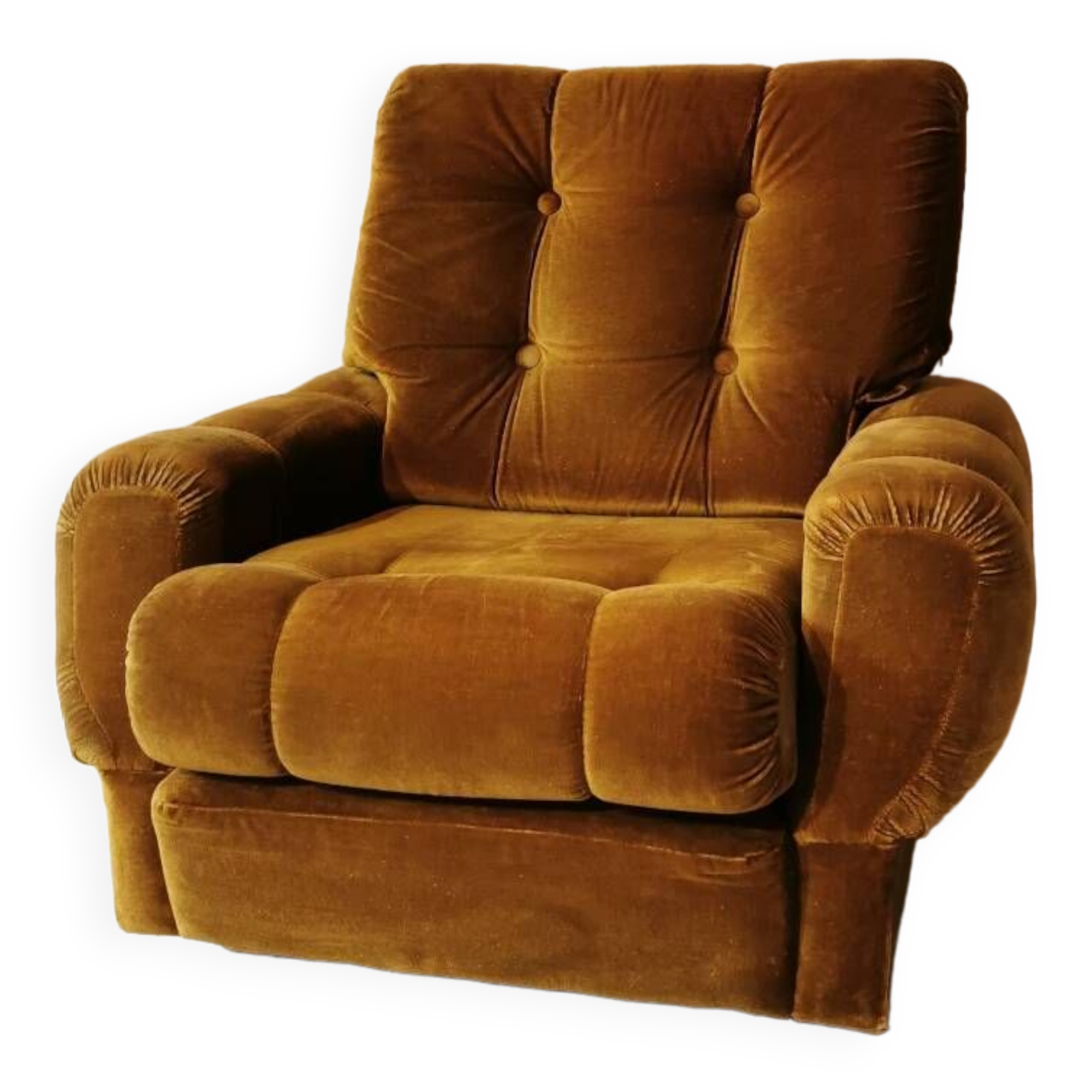 Fauteuil velours vintage