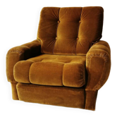 Fauteuil velours vintage