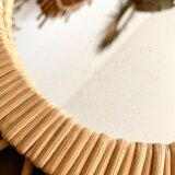 Mirror rattan vintage 36x36cm