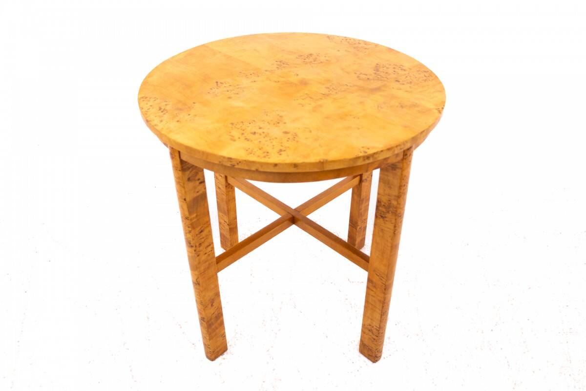 Art Deco side table, mid-20th century, birch