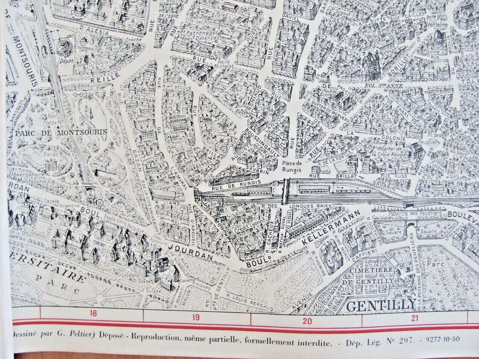 Map of Paris - Peltier Blondel La Rougery