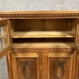 Cabinet bibliothéque style Louis XVI en noyer massif vers 1880