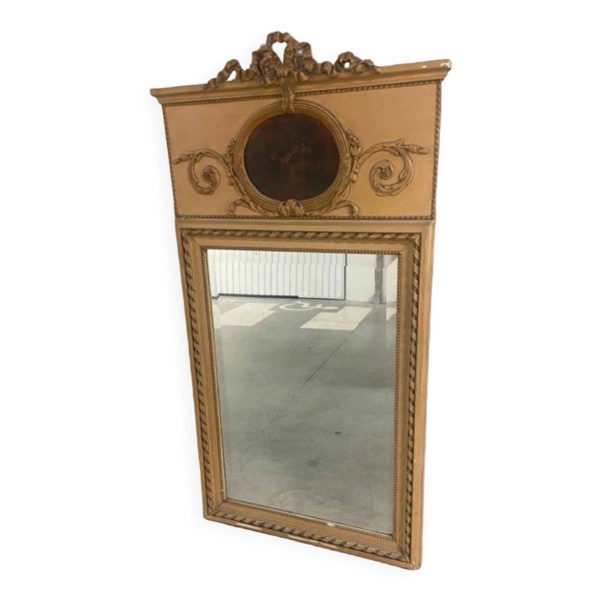 Large old Trumeau mirror Louis XVI style 1900 era