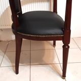 fauteuil de bureau style Louis XVI, acajou ,fin XIXè restauré à neuf