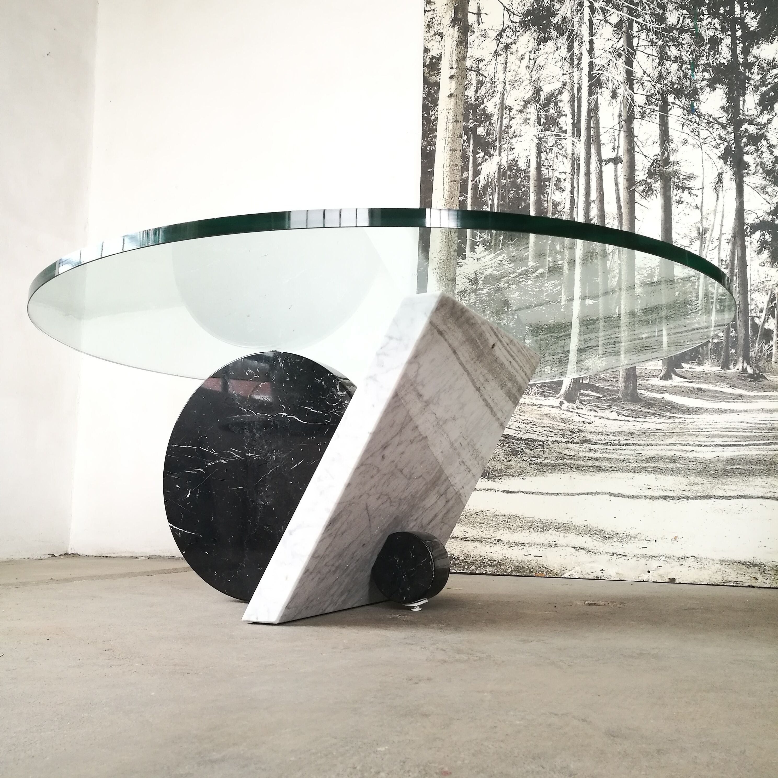 Table basse marbre et verre Cattelan Italia