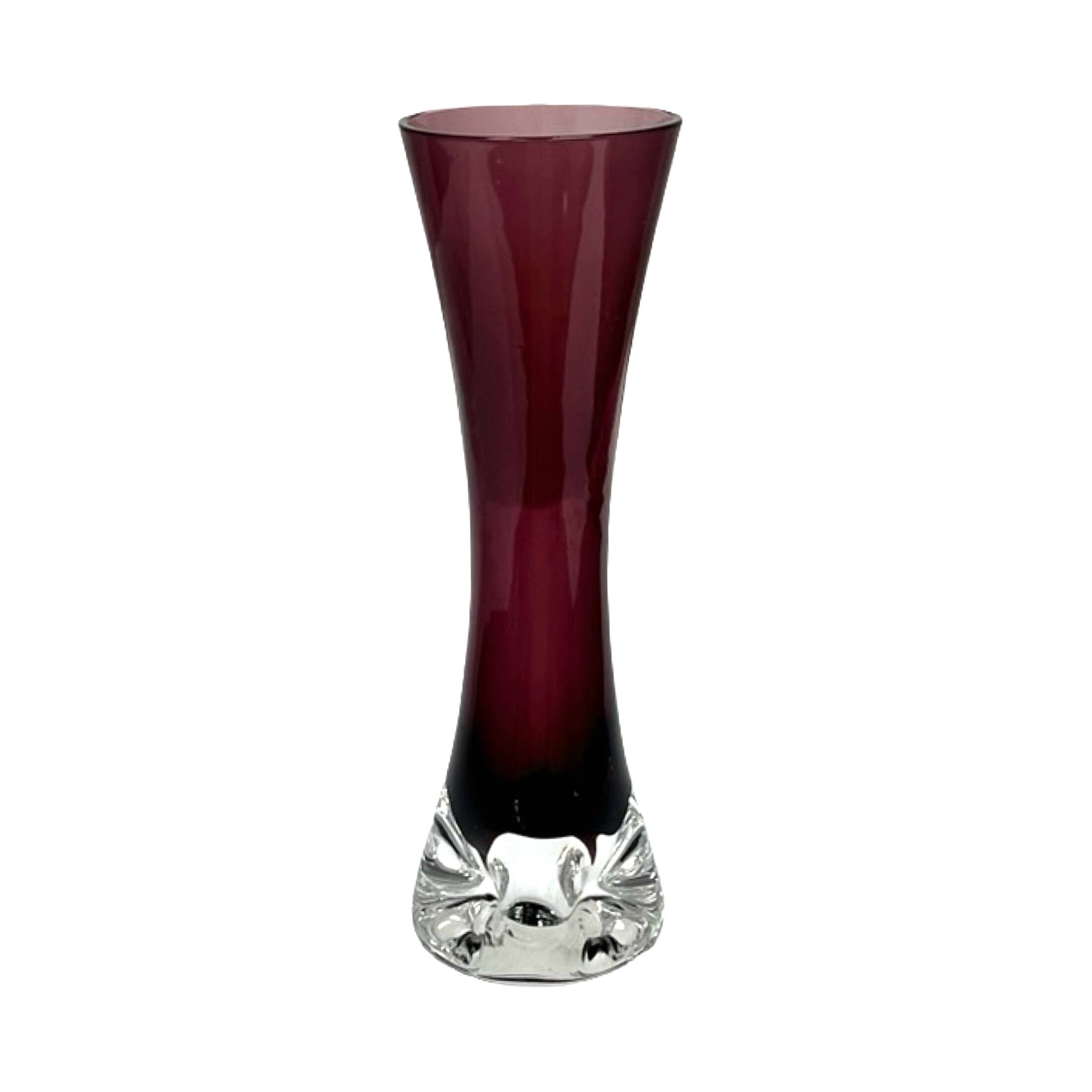 Ingrid Glashütte "Lord Nelson" burgundy vase, Germany 1960s