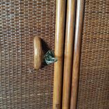 Brown varnished rattan cabinet