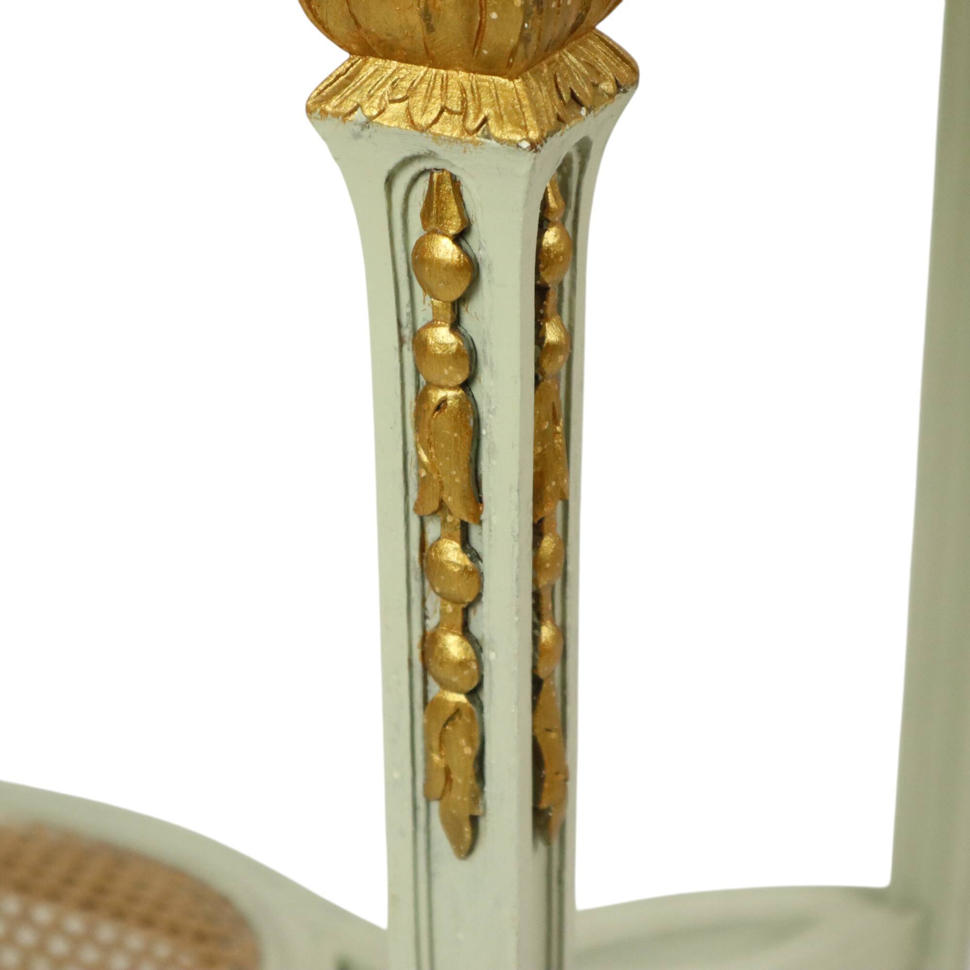 Antique Gilded Side Table Console Green Marble Louis XVI