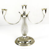 1970s three-point plated candlestick, La Pierre, France