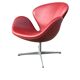 Swan chair by Arne Jacobsen for Fritz Hansen in Indian red leather