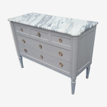 Chest of drawers style L XVI, marble top